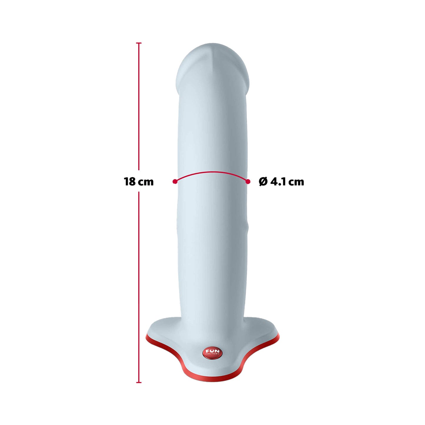 Fun Factory - The Boss  Harness-Compatible Silicone Dildo with Suction Cup Dove Blue