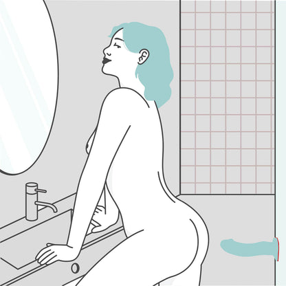 Fun Factory - The Boss  Harness-Compatible Silicone Dildo with Suction Cup Dove Blue