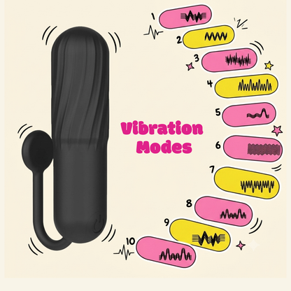 Funky Fantasy Series - Black Power Ridges Bullet Vibrator