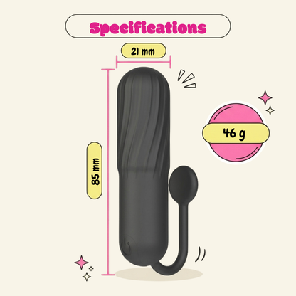 Funky Fantasy Series - Black Power Ridges Bullet Vibrator
