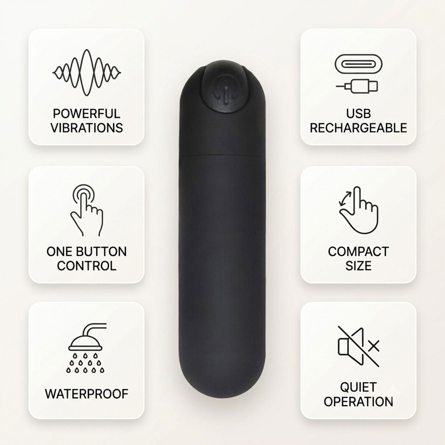 Funky Fantasy Series - Phantom Black Bullet Vibrator