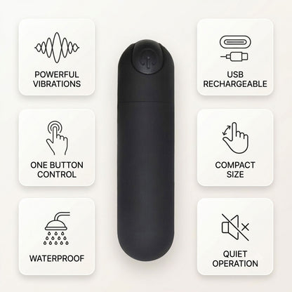 Funky Fantasy Series - Phantom Black Bullet Vibrator