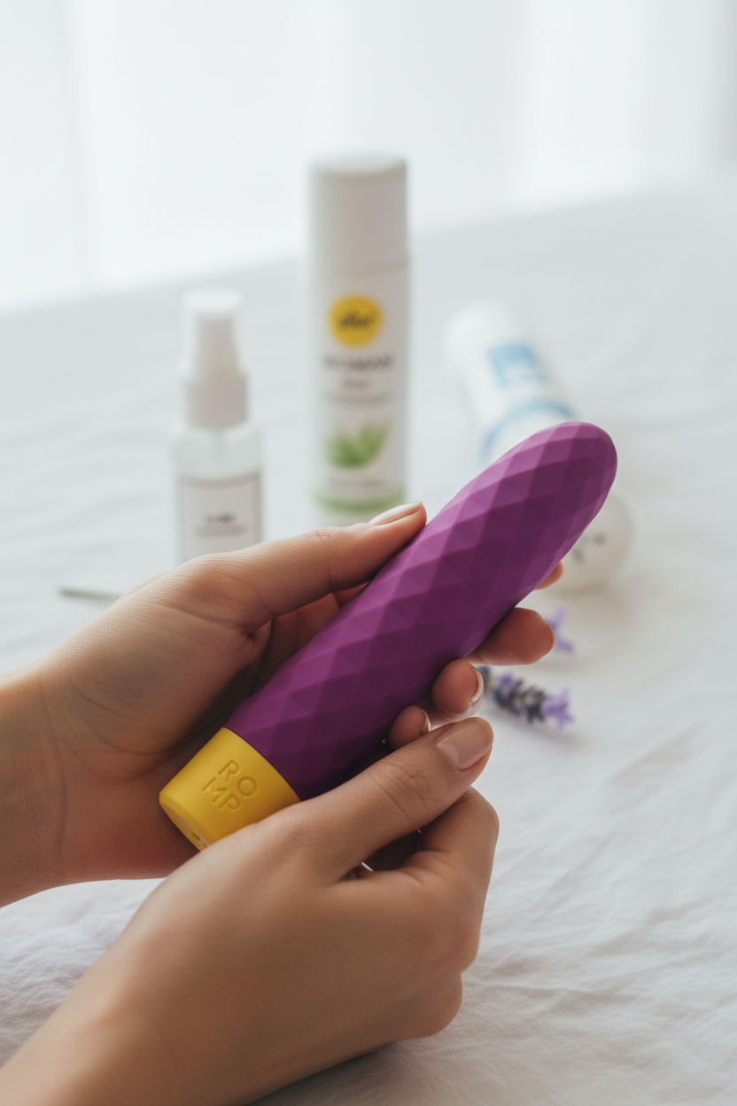 Gentle Exploration Kit in hands with Pjur Woman Aloe