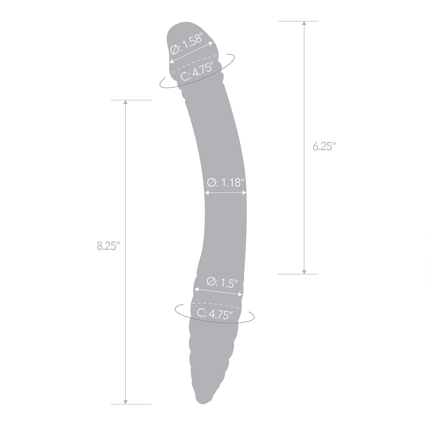 Glas - 11-inch Double-sided Handblown Glass Dildo for G-Spot and P-Spot Stimulation