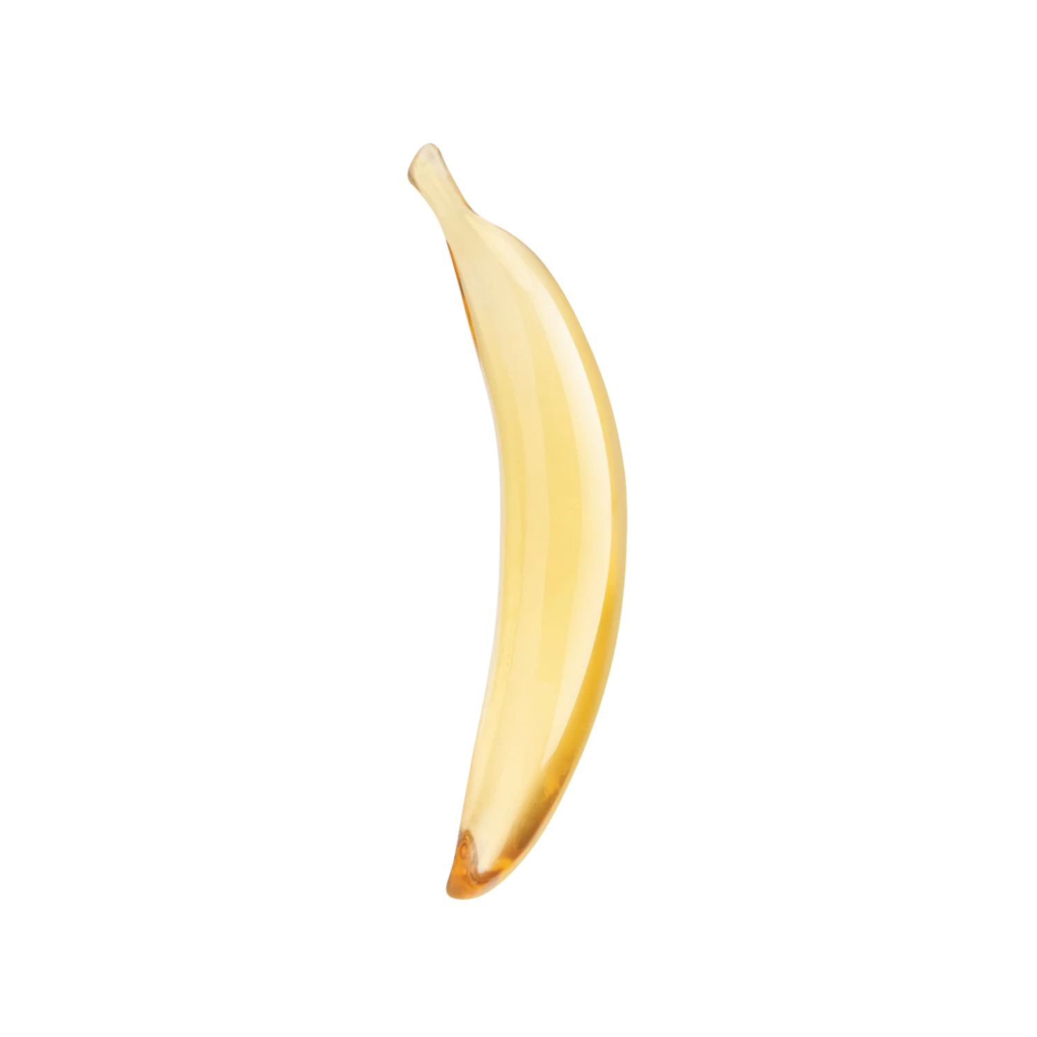 Gold banana-shaped glas didlo background