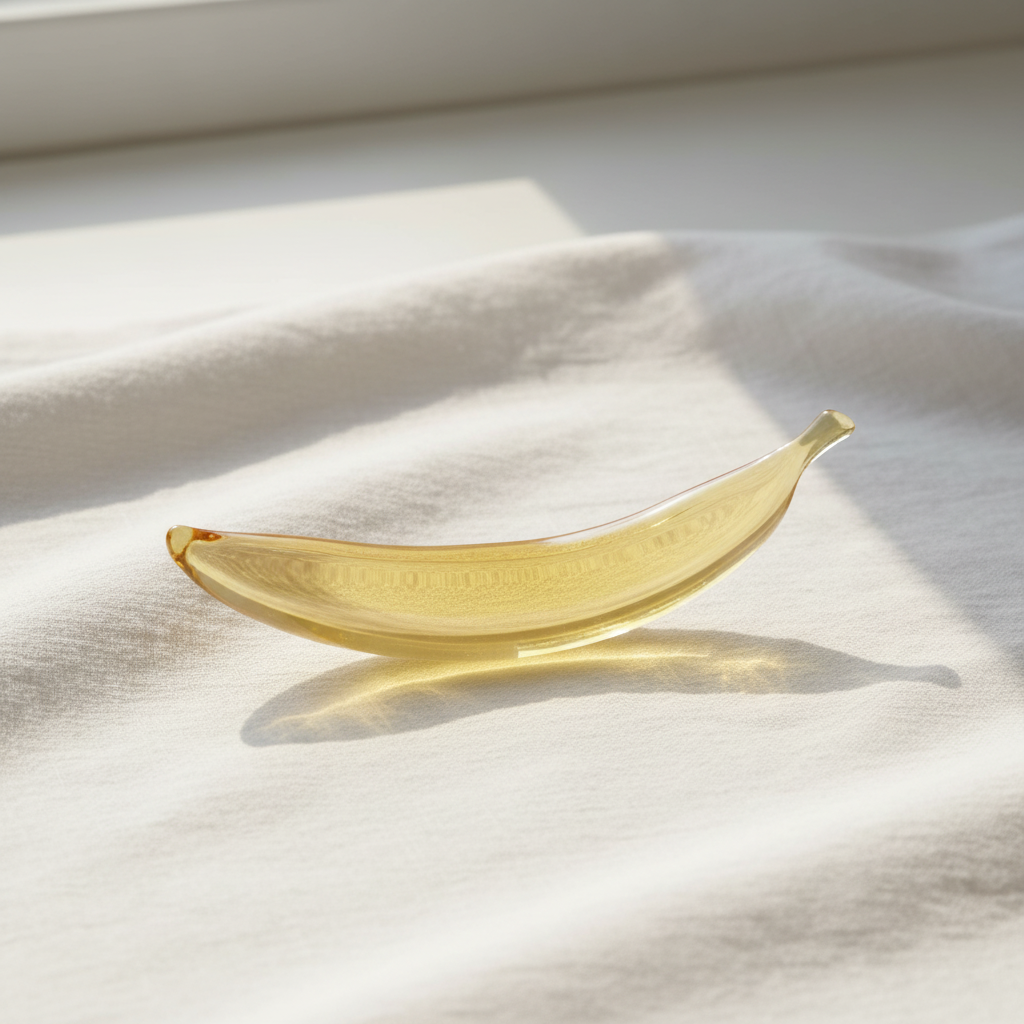 Glas Banana Joy on white linen