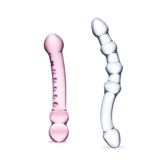 Glas - 2 Piece Double Pleasure Double-Ended Glass Dildo Set
