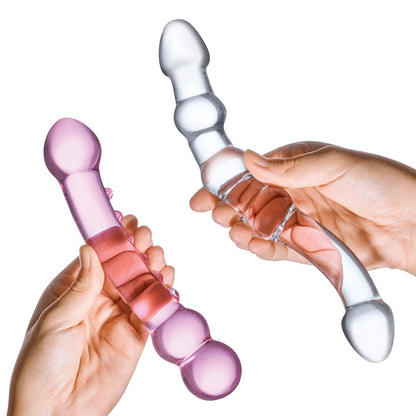Glas - 2 Piece Double Pleasure Double-Ended Glass Dildo Set