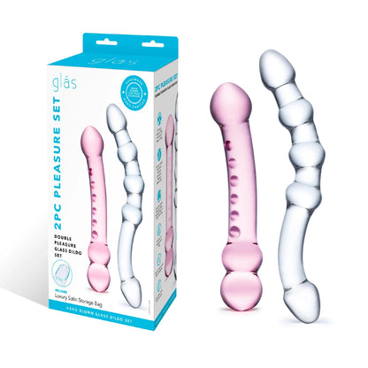 Glas - 2 Piece Double Pleasure Double-Ended Glass Dildo Set