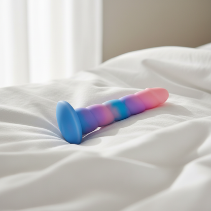 Gradient glow dildo on white linen