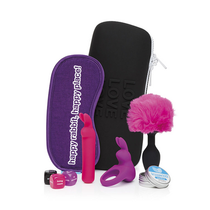 Happy Rabbit - Couples Pleasure Kit (With Bullet Vibrator, Arousal Balm, Butt Plug, Vibrating Cock Ring, Blindfold, Dice, and Storage Case)