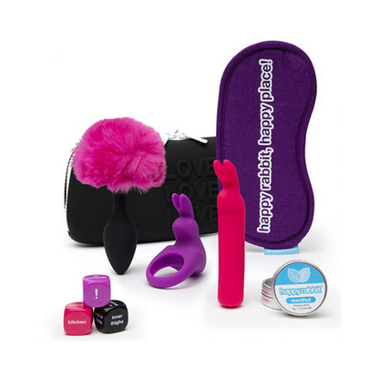 Happy Rabbit - Couples Pleasure Kit (With Bullet Vibrator, Arousal Balm, Butt Plug, Vibrating Cock Ring, Blindfold, Dice, and Storage Case)