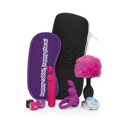 Happy Rabbit - Couples Pleasure Kit (With Bullet Vibrator, Arousal Balm, Butt Plug, Vibrating Cock Ring, Blindfold, Dice, and Storage Case)