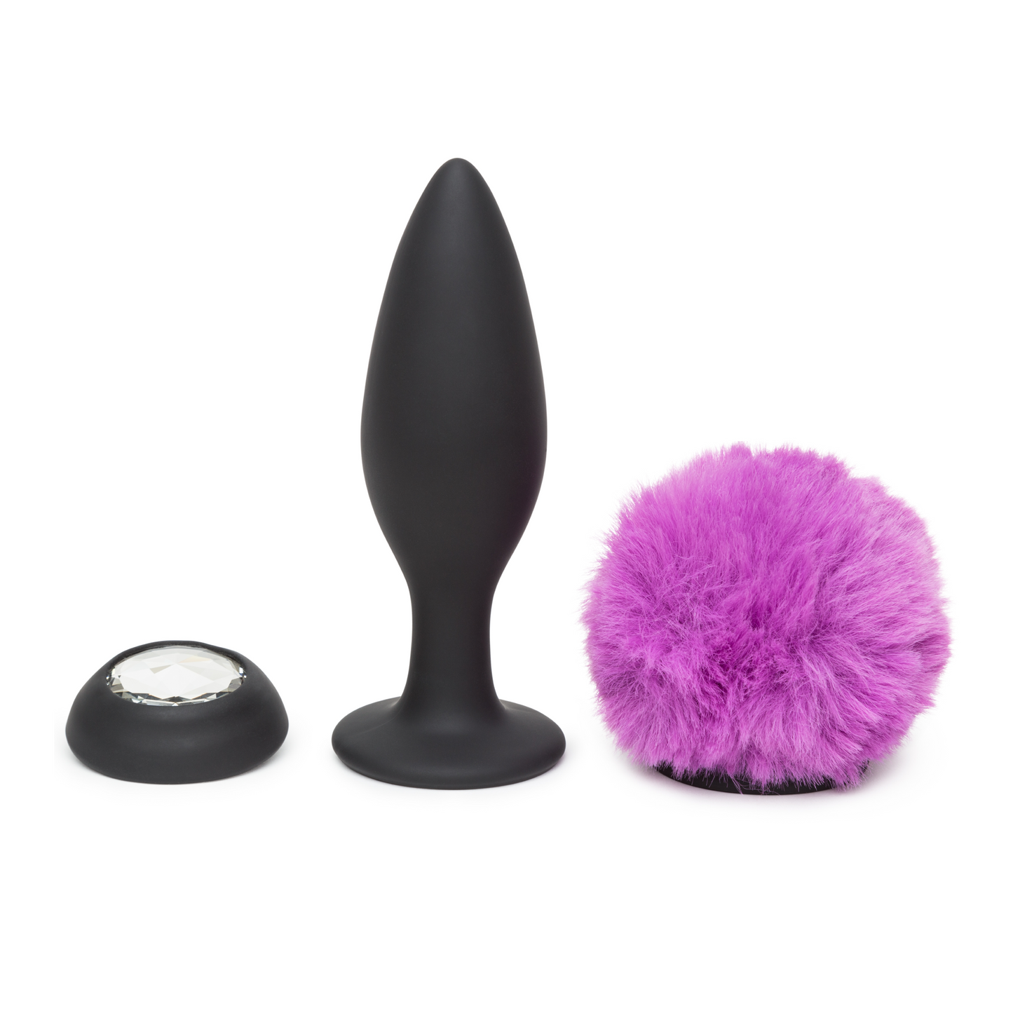 Happy Rabbit - Large Rechargeable Vibrating Bunny Tail Butt Plug 5 Inch