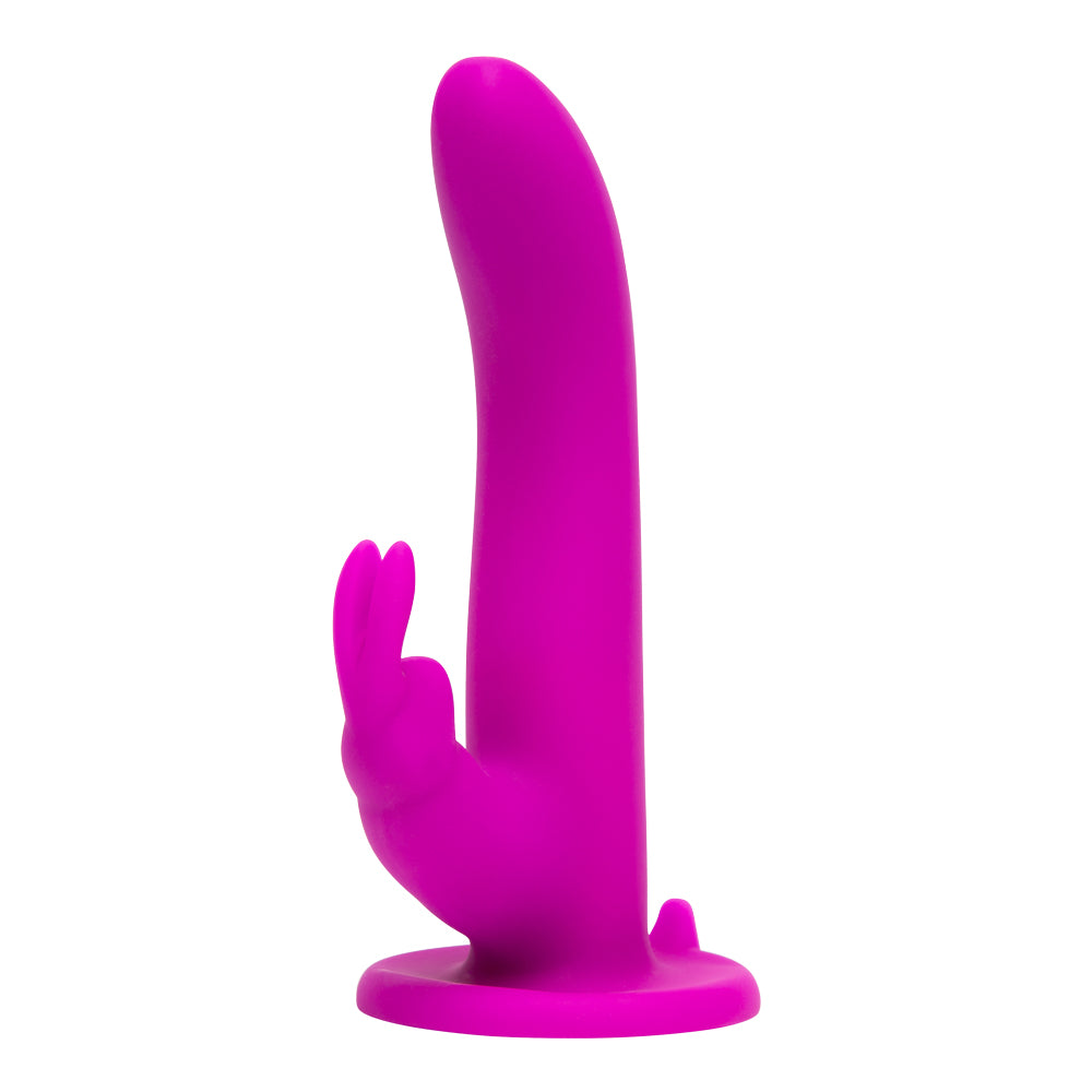 Happy Rabbit - Rechargeable Vibrating Strap On Harness Set (Purple)