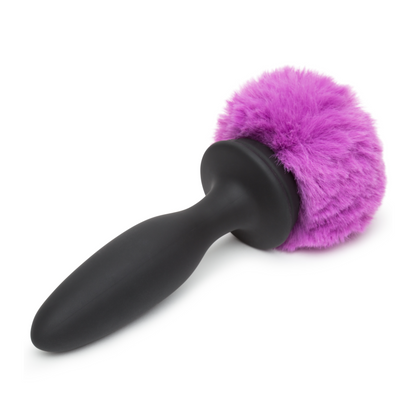 Happy Rabbit -Small Rechargeable Vibrating Bunny Tail Butt Plug 4 Inch