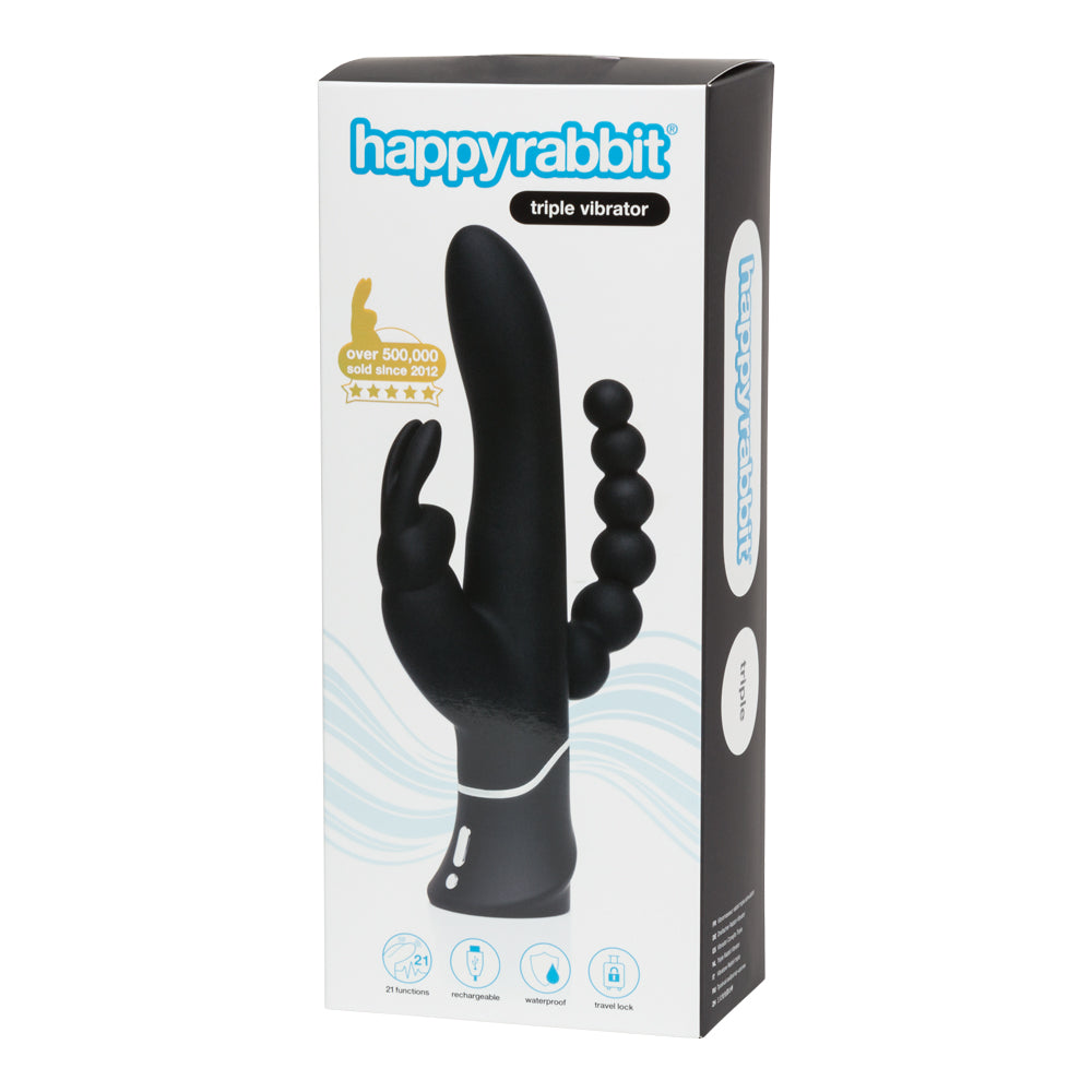 Happy Rabbit - Triple Curve Vibrator Black