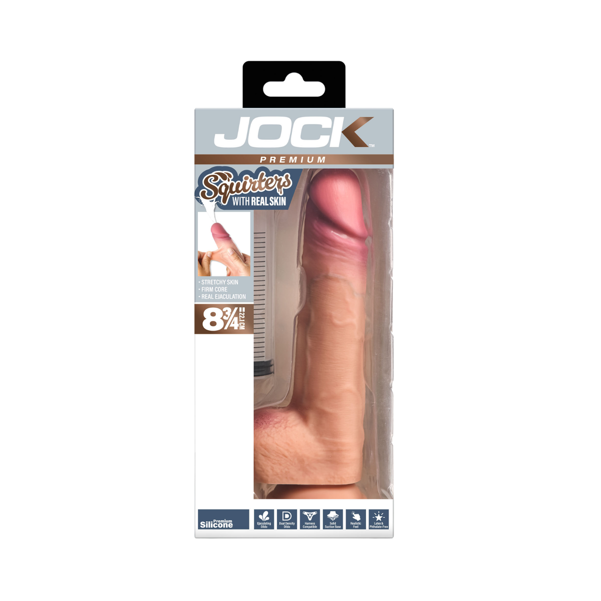Curve Toys - Jock Premium Squirters Real Skin 8.75-in Dildo
