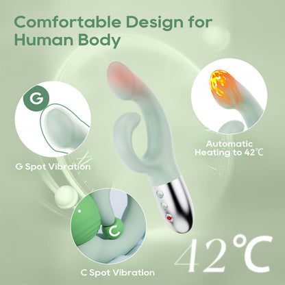 KissToy - Big G Warming Rabbit Vibrator Green
