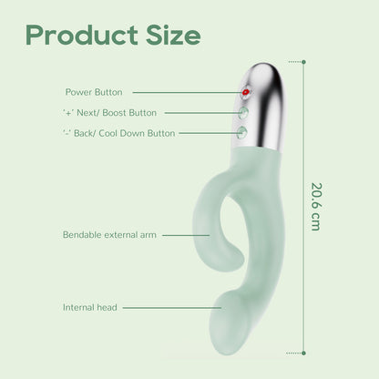 KissToy - Big G Warming Rabbit Vibrator Green