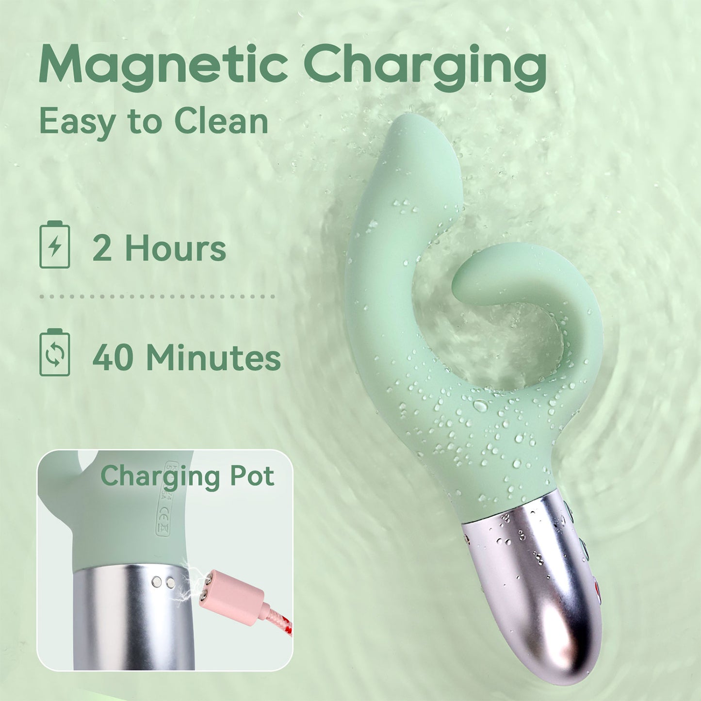 KissToy - Big G Warming Rabbit Vibrator Green