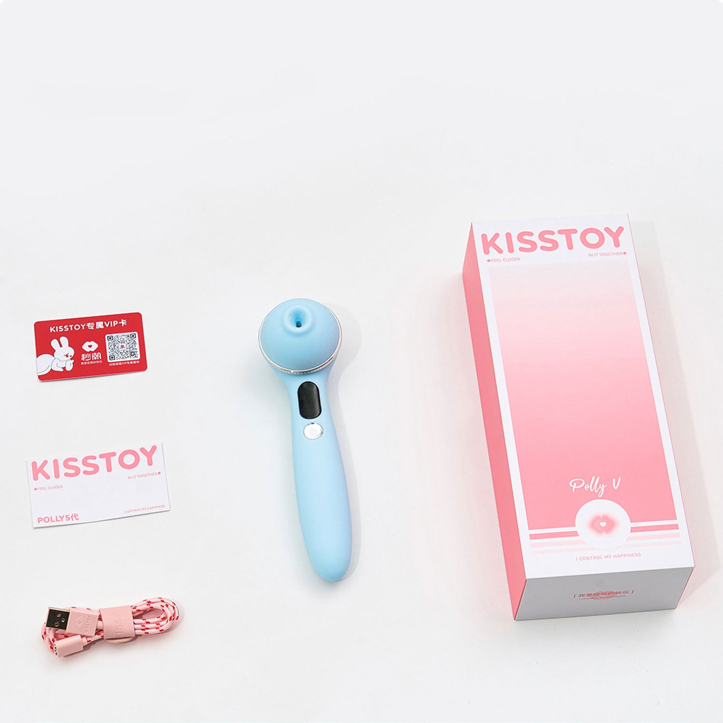KissToy - Polly 5 Flagship Edition App-Controlled Dual Stimulator Blue
