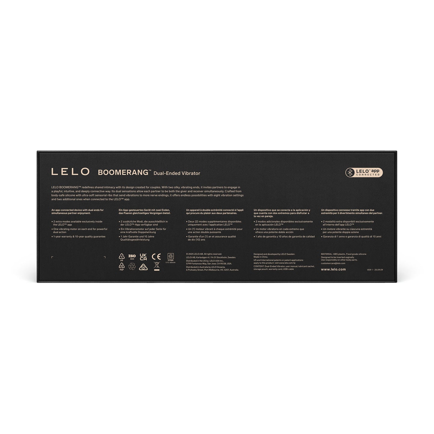 LELO Boomerang - App-Controlled Dual-Ended Couples Vibrator