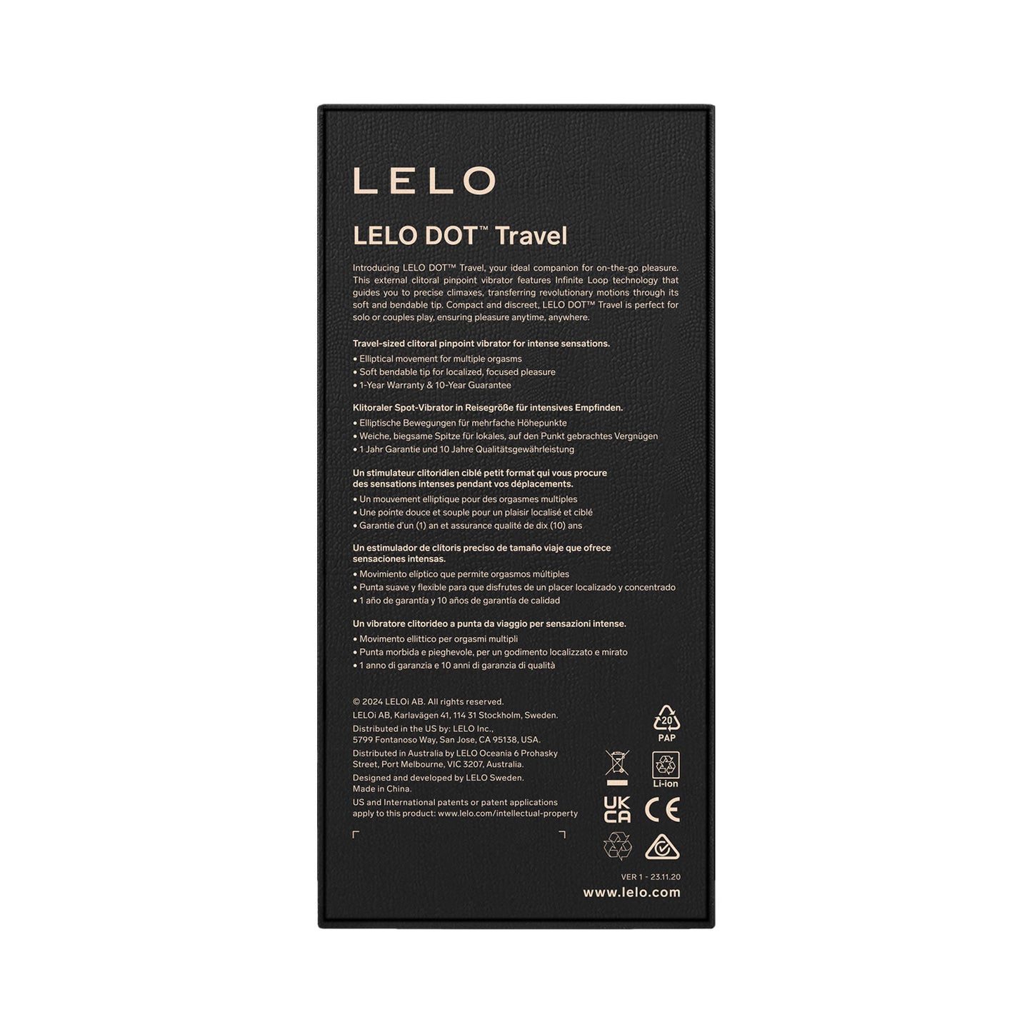 Lelo - Dot Travel Rechargeable Clitoral Pinpoint Vibrator Pink