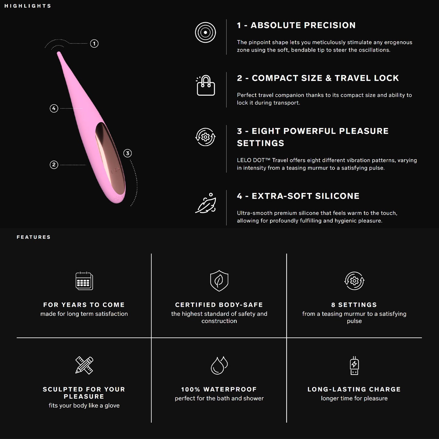 Lelo - Dot Travel Rechargeable Clitoral Pinpoint Vibrator Pink