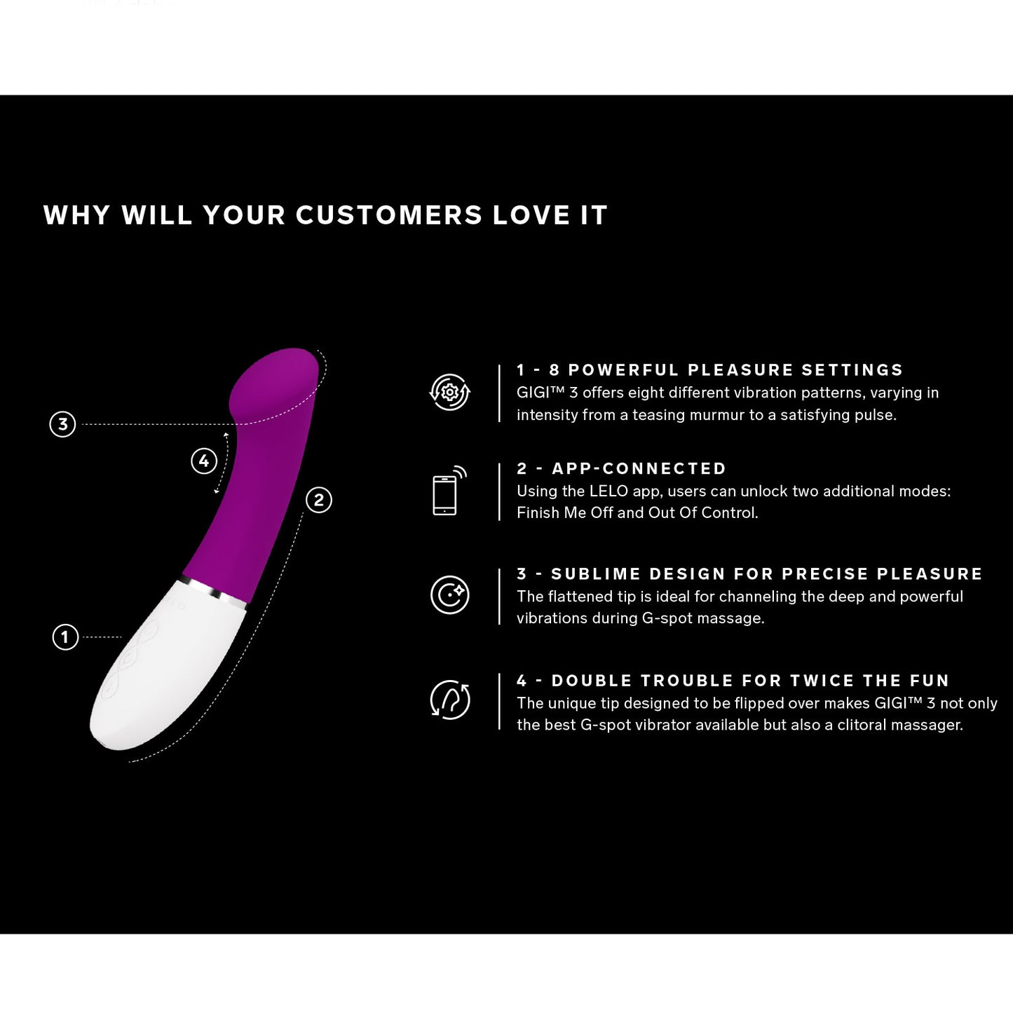 Lelo - Gigi 3 App-Controlled G-Spot Vibrator Deep Rose