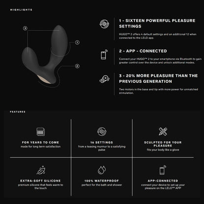 Lelo - Hugo 2 App-Controlled Prostate Massager Black