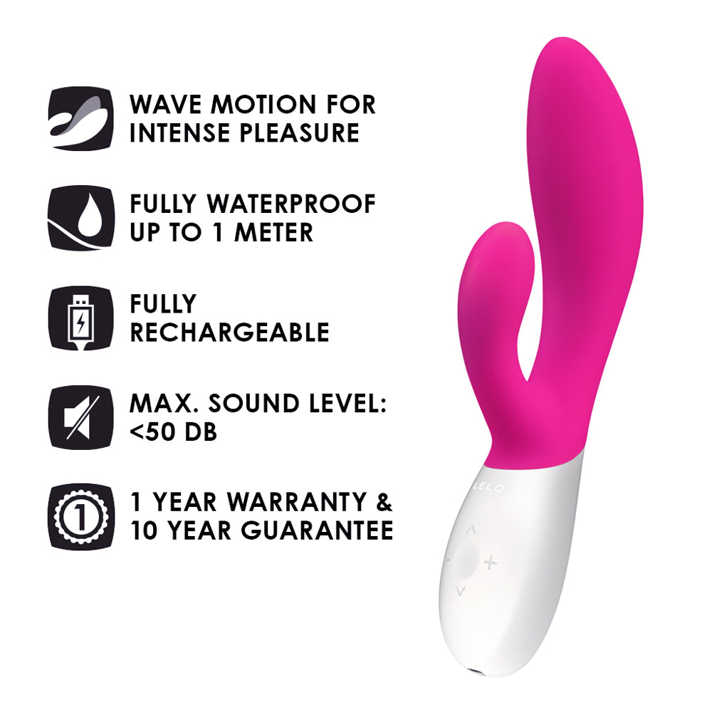 Lelo - Ina Wave Rechargeable Rabbit Vibrator Hot Pink