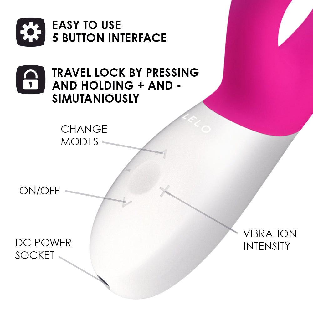 Lelo - Ina Wave Rechargeable Rabbit Vibrator Hot Pink