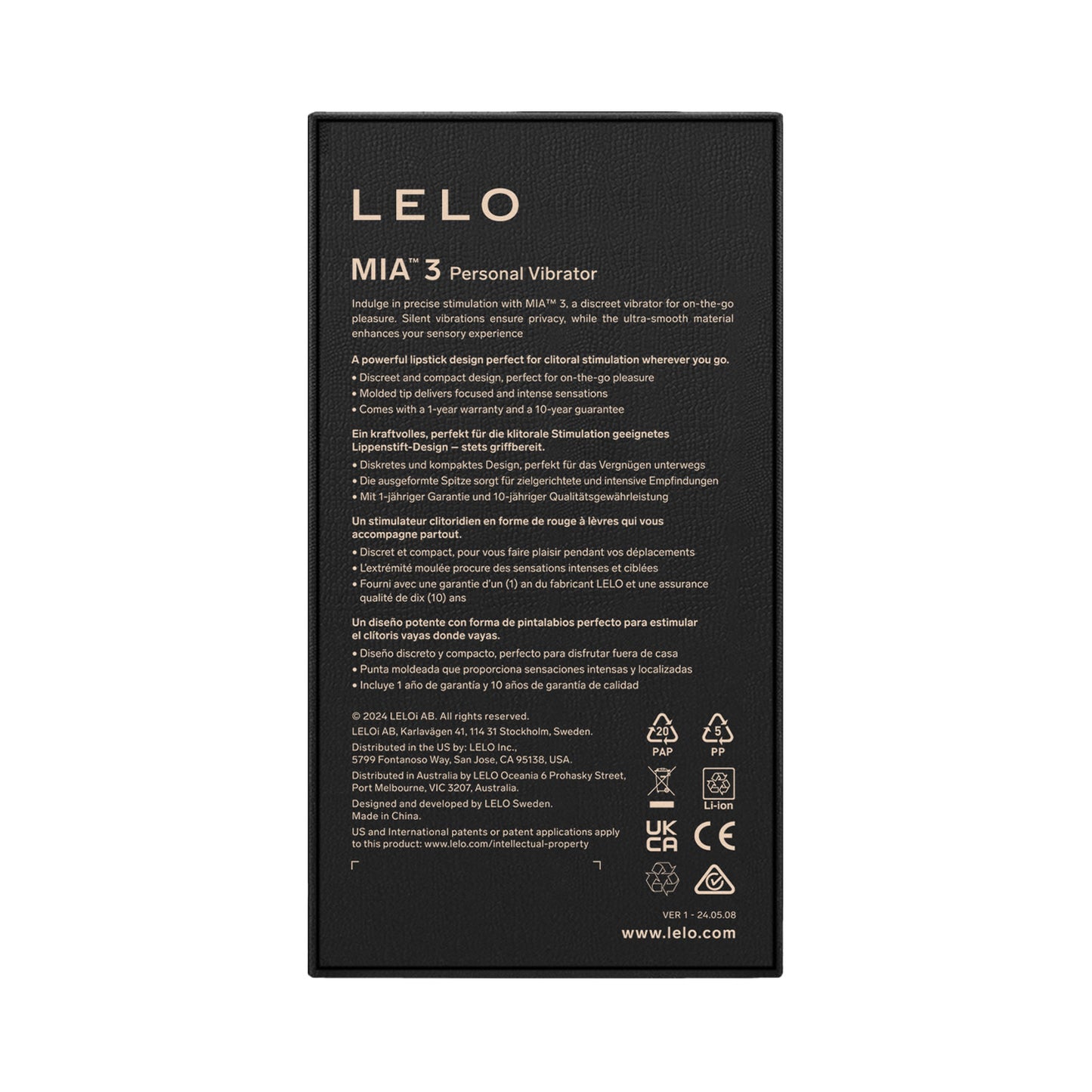 Lelo - Mia 3 Silicone Clitoral Vibrator Black