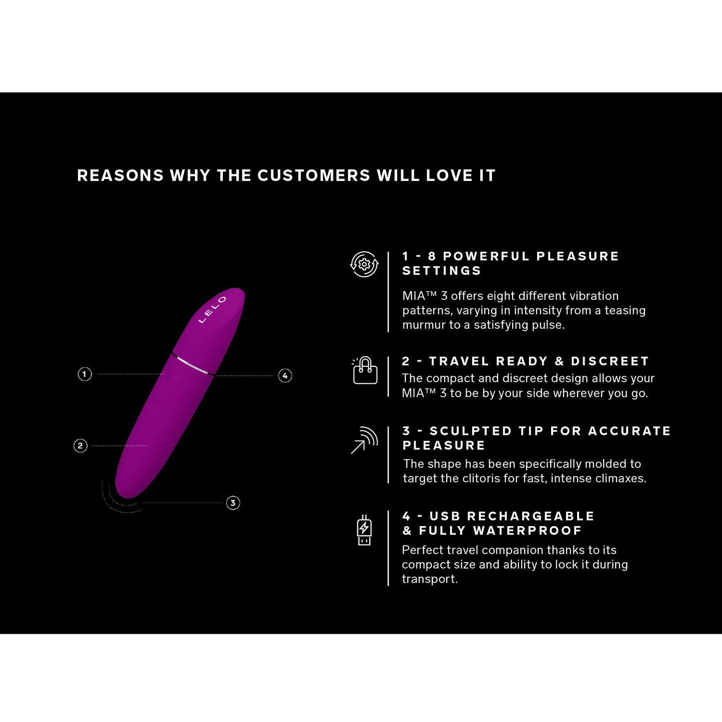 Lelo - Mia 3 Silicone Clitoral Vibrator Black