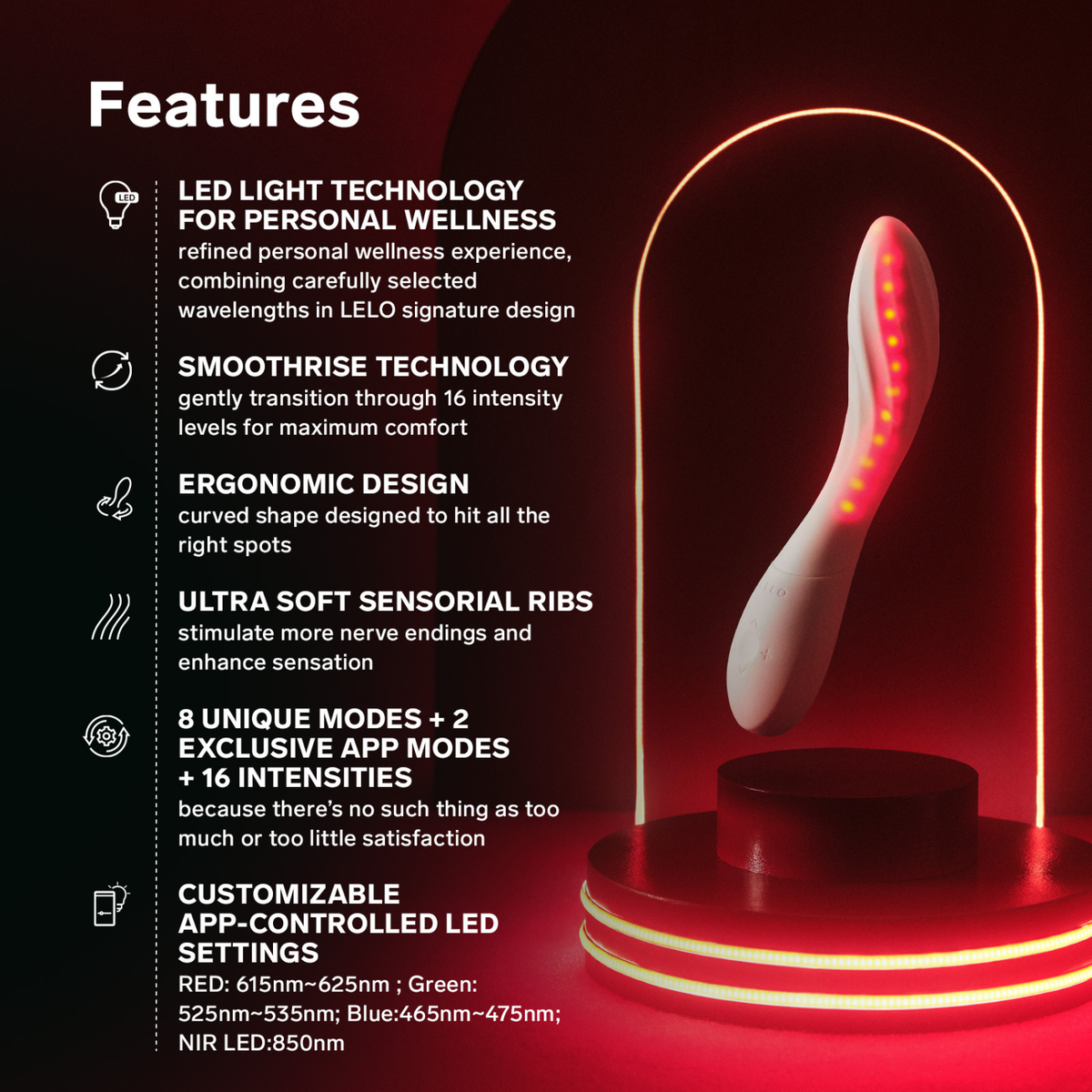 Lelo - Mona Spectra App-Controlled LED G-Spot Massager