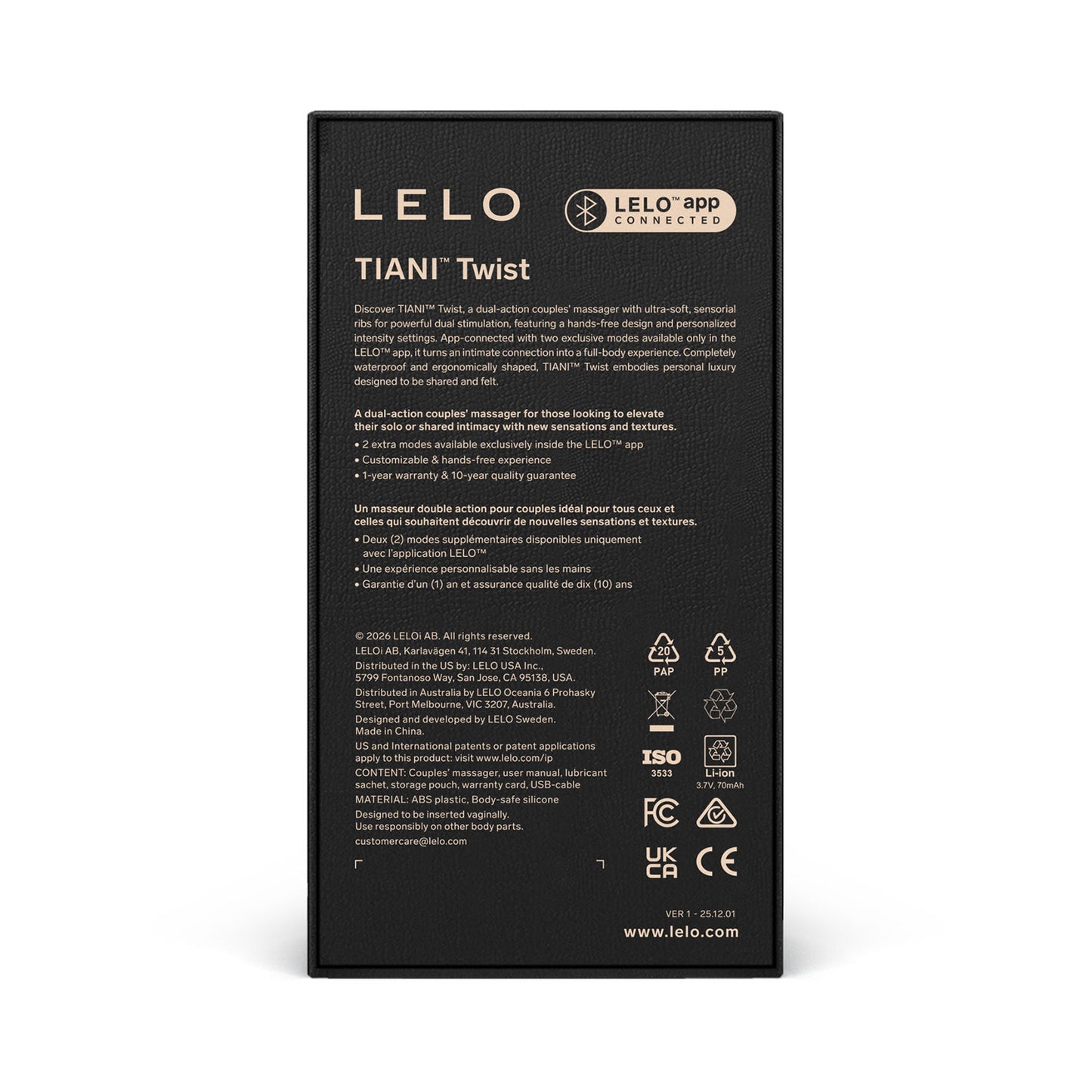 LELO - Tiani Twist App-Controlled Couples Vibrator