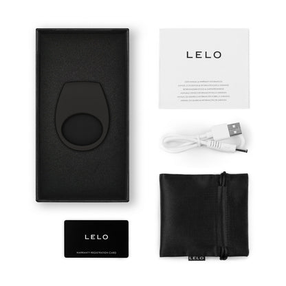 Lelo - Tor 3 App-Controlled Vibrating Couple's Ring Black (Free Massage Candle)