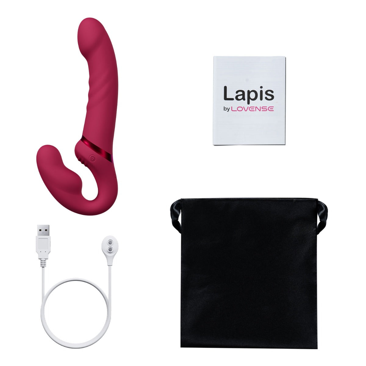 Lovense - Lapis App-Controlled Flexible Double-ended Vibrating Strapless Strap-on Dildo