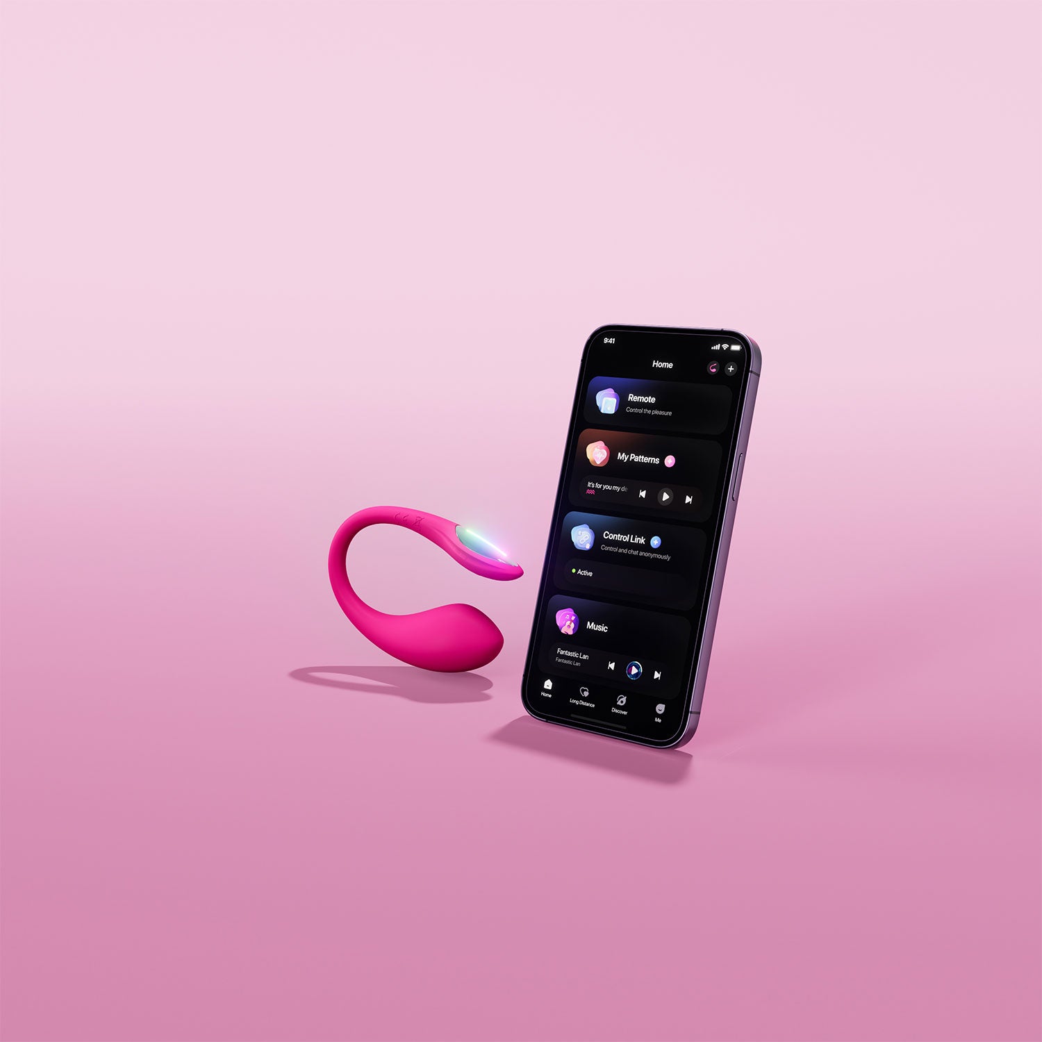 Pink electronic device and smartphone on a pink background