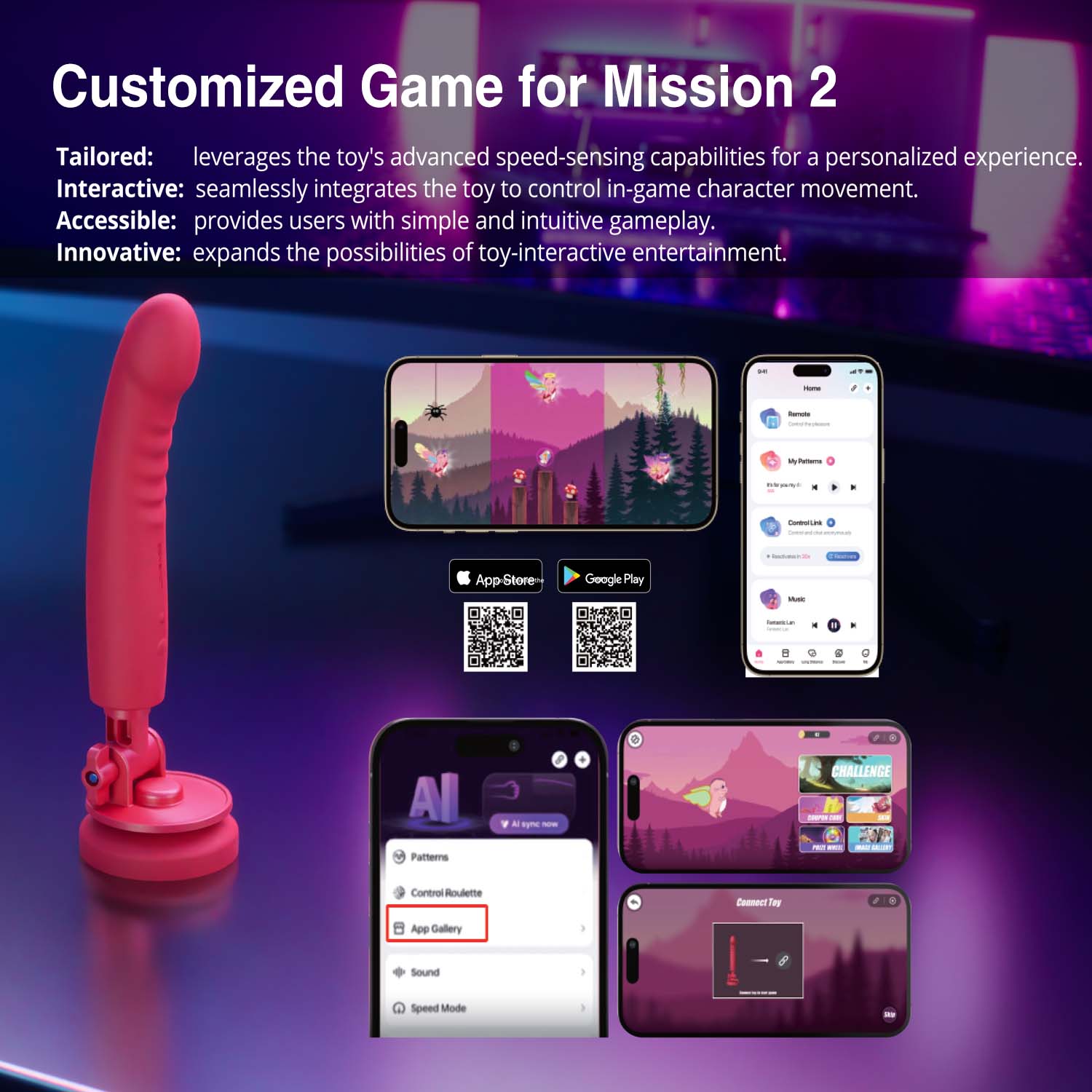 Lovense Mission 2 App-Controlled Touch Sensitive Dildo | Rechargeable Lovense Mission 2 App-Controlled Touch Sensitive Dildo | Rechargeable