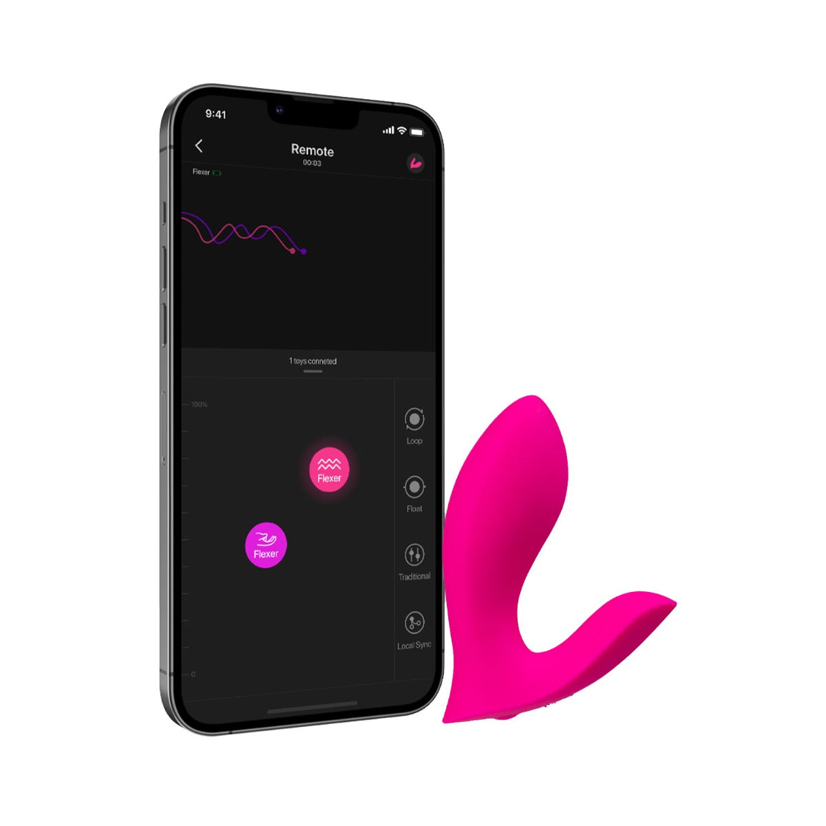 Lovense - Flexer App-Controlled Dual Stimulation Panty Vibrator (Pink)