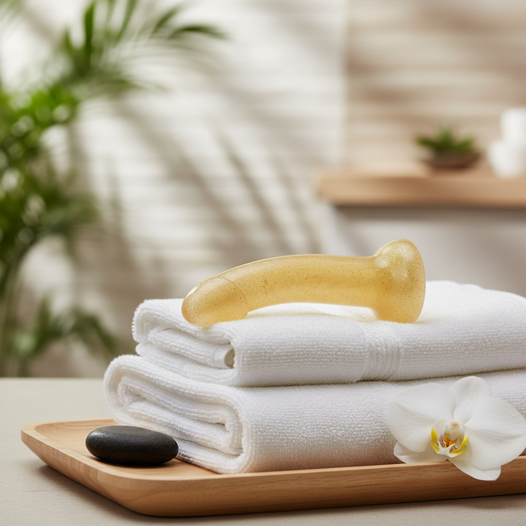 Minimalist spa setting with cotton towels