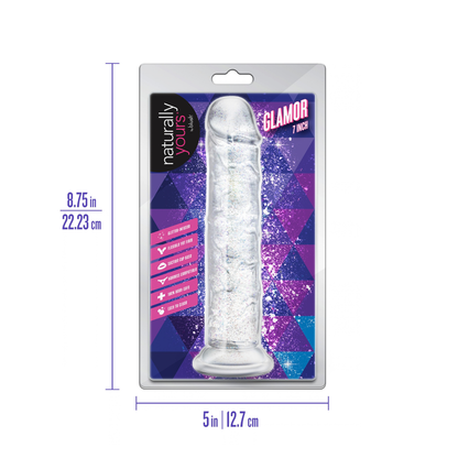 Naturally Yours - Glamor 7-in Glitter Suction Dildo