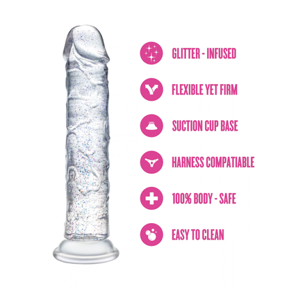 Naturally Yours - Glamor 7-in Glitter Suction Dildo