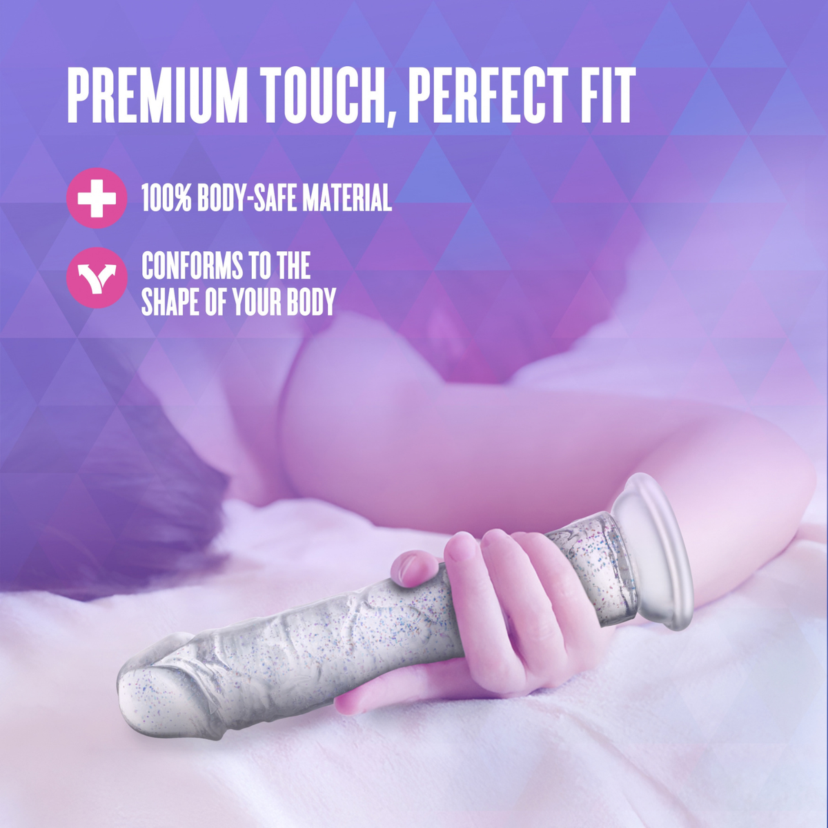 Naturally Yours - Glamor 7-in Glitter Suction Dildo