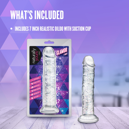 Naturally Yours - Glamor 7-in Glitter Suction Dildo