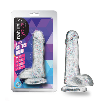 Naturally Yours - 6-Inch Glitter Suction Cup Dildo