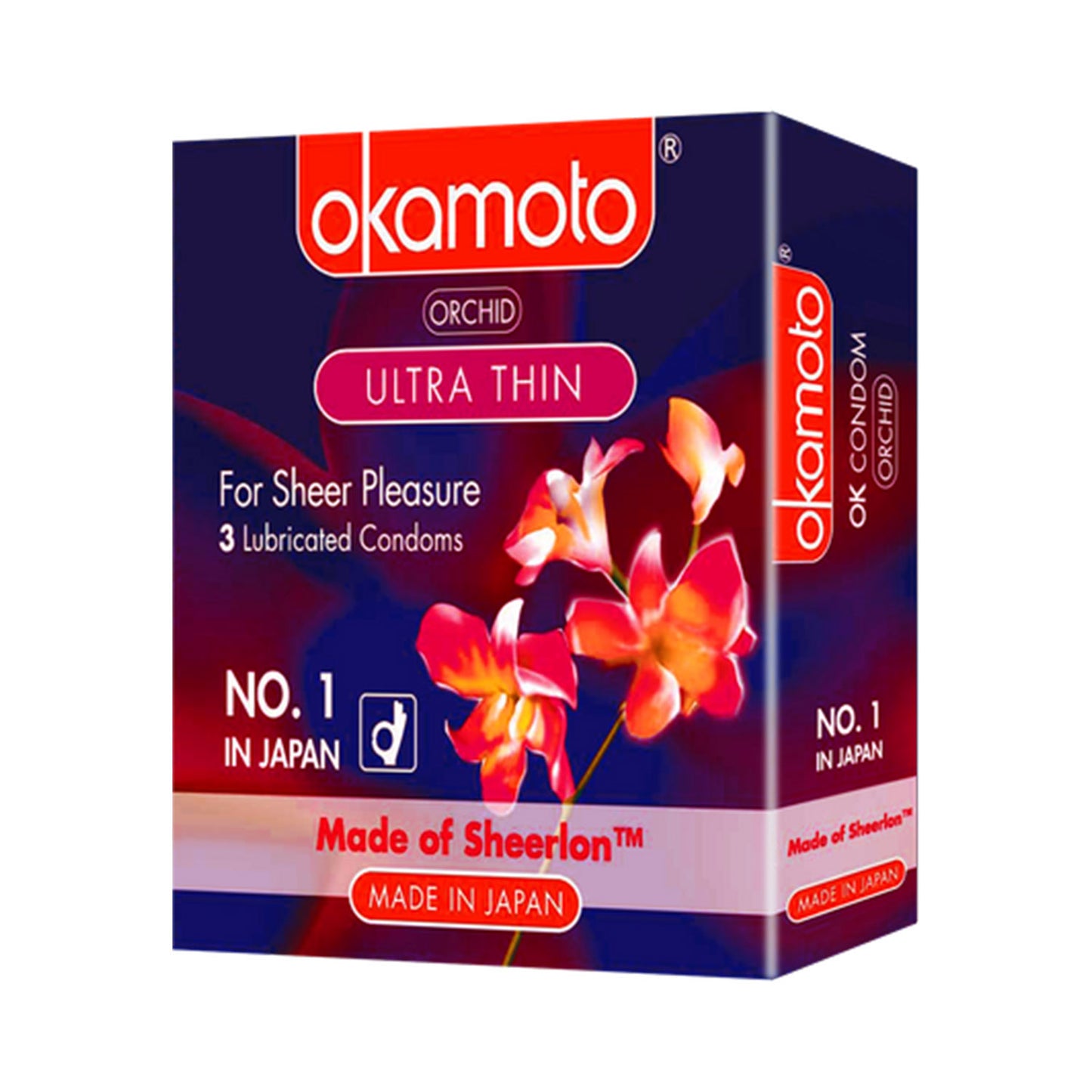 Okamoto - Orchid Ultra-Thin Condoms Box of 3