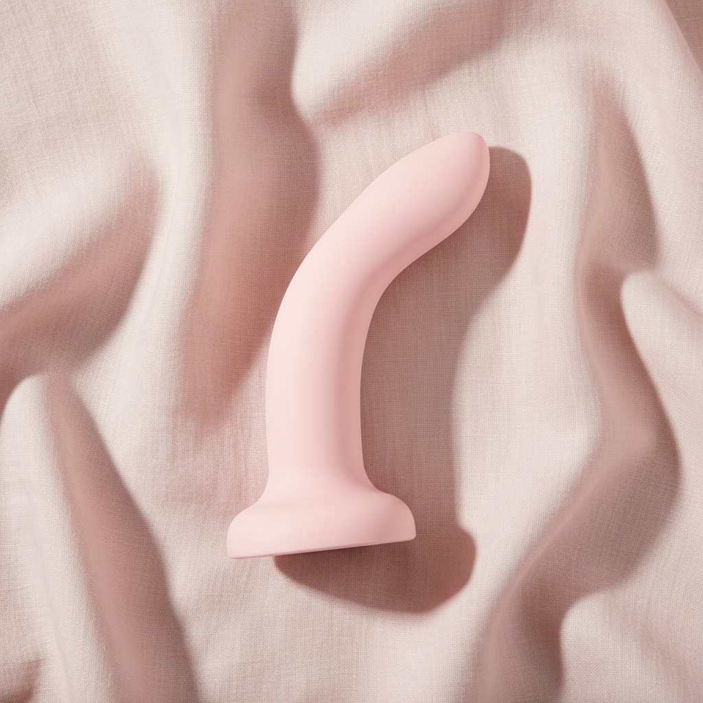 Overhead on blush pink linen